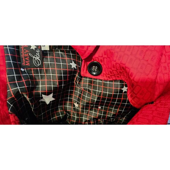 Vintage Mary Kay Women's Consultant Office Career Trench Coat Jacket Size SP Red - Picture 2 of 8